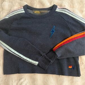 Aviator Nation Gray Sweatshirt with Gold and Orange Accents